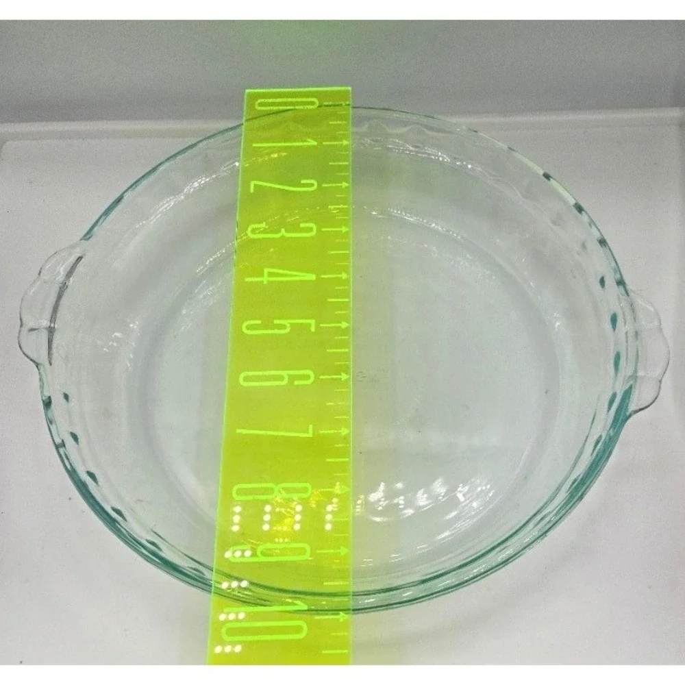 Vintage Pyrex 229 Flavor Saver 9.5 Inch Clear Glass Fluted Deep Pie Dish